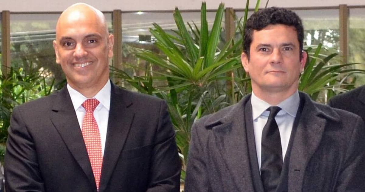 Alexandre de Moraes, presidente do TSE e Sergio Moro, senador pelo Paraná