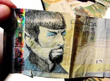Bancos do Canadá pedem que fãs de Star Trek parem de desenhar Spock em notas de 5 dólares