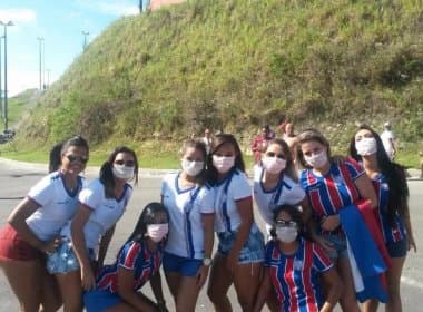 Tricolores foram proibidos de entrar com máscaras no Barradão