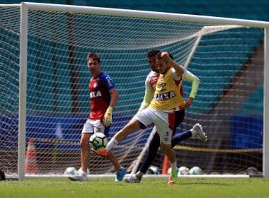 No gramado da Fonte Nova, Bahia finaliza preparação para jogo contra o São Paulo