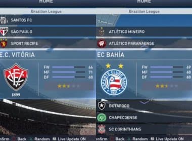 Lista final de clubes do PES 2015 conta com a presença de Bahia e Vitória