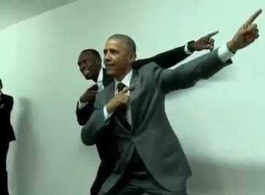 Barack Obama encontra Usain Bolt e publica foto com a comemoração da ‘flecha’
