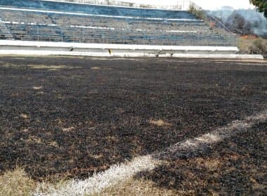 Incêndio destrói gramado do Estádio Luiz Viana em Itabuna