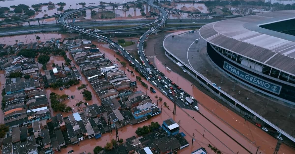 VÍDEO: Arredores da Arena do Grêmio estão completamente alagados; confira