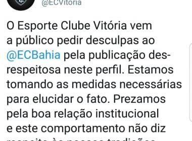 Após postagem provocativa, Vitória pede desculpas ao Bahia
