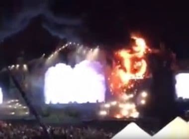 Incêndio destrói palco de festival de música em Barcelona