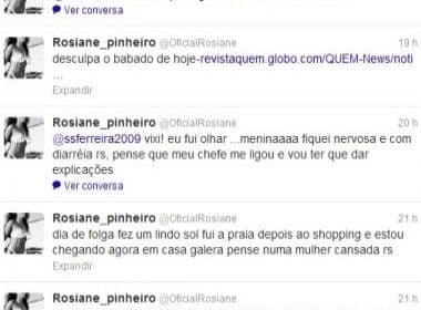 Após &#039;pagar peitinho&#039;, Rosiane Pinheiro pede desculpas e revela ter tido diarréia