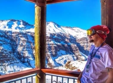 Caio Castro sofre acidente esquiando no Chile e vai parar em hospital