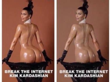 Foto ousada de Kim Kardashian foi bastante modificada no Photoshop