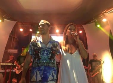 Ivete faz participação surpresa em show do Jammil em Praia do Forte
