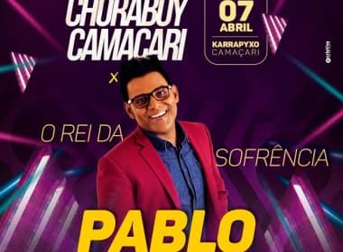 Pablo leva arrocha para a festa &#039;Chora Boy&#039; que acontecerá em Camaçari
