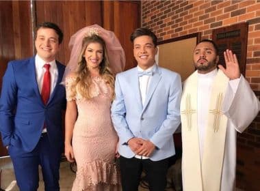 'Palhaçada': Léo Santana mostra ciúmes ao ver Lore Improta de noiva em clipe de Safadão