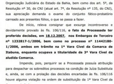 Itabuna: Juíza se antecipa a colega em decisão e é aposentada compulsoriamente pelo TJ-BA