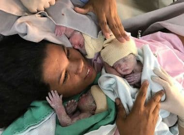 Dona de casa vai até o hospital sozinha para dar à luz trigêmeas