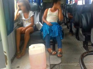 Mucuri: Ônibus escolar é flagrado com pneu sem pedaço e gasolina junto de crianças