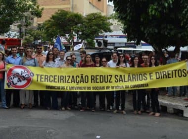 Conquista: Manifestação reprova projeto que aumenta terceirizações
