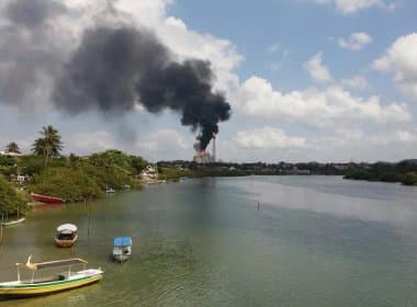 Madre de Deus: Moradores são evacuados depois de incêndio em tanque da Petrobras