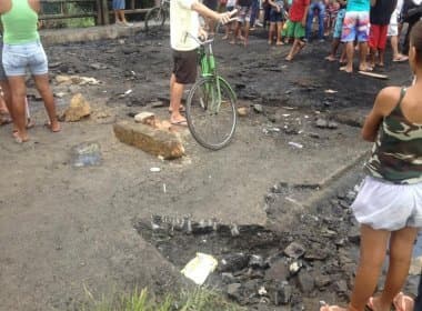 Buerarema: Após assassinato, moradores tentam derrubar ponte da cidade