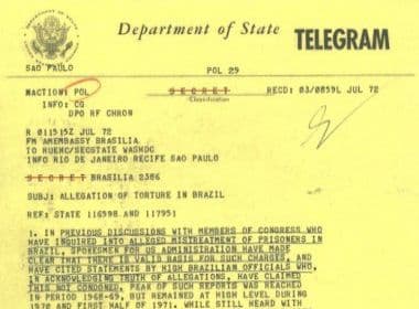 Comissão da Verdade divulga documentos dos EUA sobre ditadura brasileira