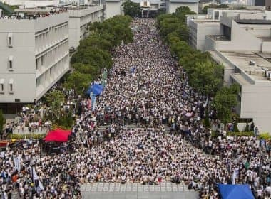 Estudantes de Hong Kong fazem boicote em prol da democratização do sistema local