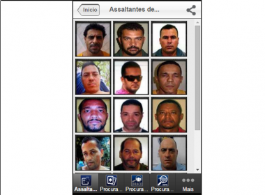 Draco divulga imagem de 68 assaltantes de banco em aplicativo