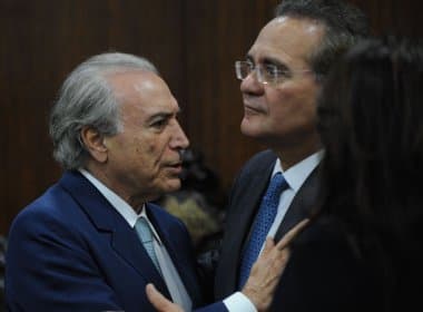 Temer e Calheiros fecham acordo sobre votação do PMDB em provável saída do governo