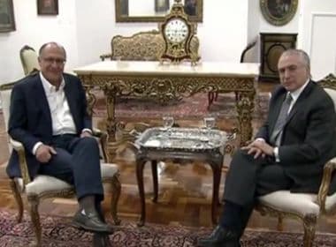 Em encontro, Alckmin defende apoio do PSDB a reformas; Temer faz 'desabafo'