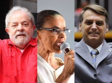 Datafolha: Lula lidera com 30%; Marina e Bolsonaro empatam em segundo