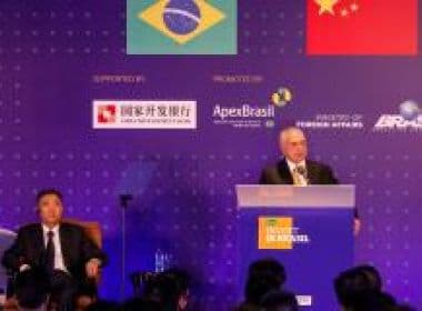 Na China, Temer diz que Brasil está voltando para ‘trilho do desenvolvimento’