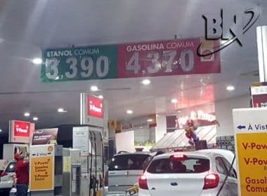 Gasolina aumenta cerca de R$ 0,60 em Salvador; valor ultrapassa R$ 4,30 por litro