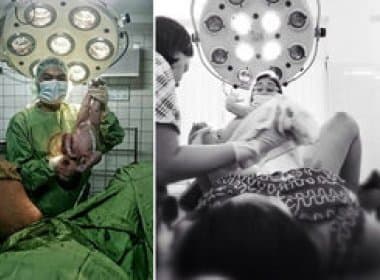 Médicos fazem selfie com mulheres durante trabalho de parto