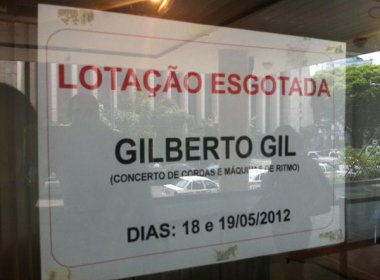 Esgotados ingressos para show de Gil no TCA