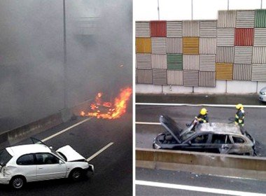 Carro do atacante baiano Liedson pega fogo em rodovia em Portugal