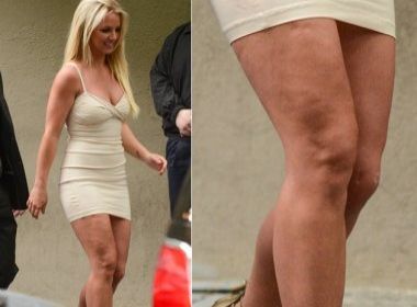 Britney Spears mostra pernas cheias de 'furinhos'