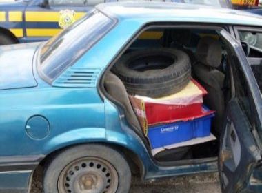 Polícia apreende requeijão transportado em pneus