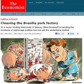 The Economist: Dilma aparece varrendo porcos do Congresso