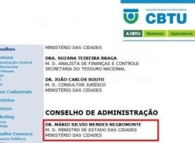 Negromonte teria acumulado cargo remunerado no CBTU 