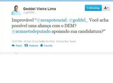 Ap�s anunciar pr�-candidatura, Geddel diz que alian�a com DEM � �improv�vel�