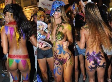 Carnaval do Rio tem garotas nuas no meio do bloco