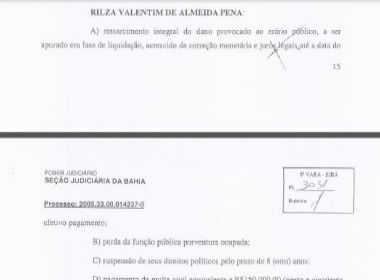 Justiça determina suspensão de direitos políticos de Rilza Valentim e Antonio Calmon