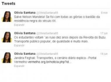Olívia Santana comete gafe e 'mata' Mandela no Twitter