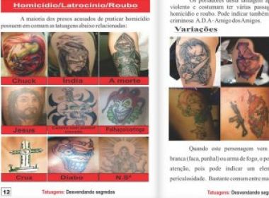 Cartilha da PM-BA Opaco Associação Tatuagens hum e crimes apresentada à Guarda Municipal de Salvador