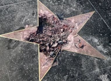 Estrela de Donald Trump na Calçada da Fama foi destruída com uma picareta