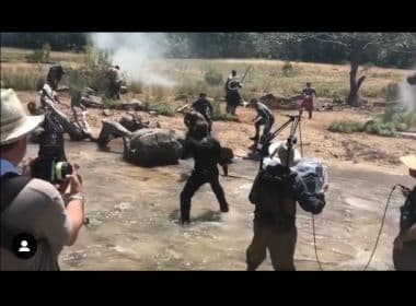 Cena inédita de bastidores de 'Vingadores' mostra gravação de batalha de Wakanda