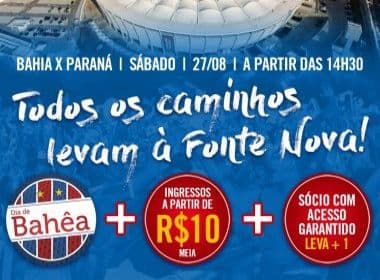 Bahia divulga &#039;Dia de Bahêa&#039; e promoção para duelo contra o Paraná