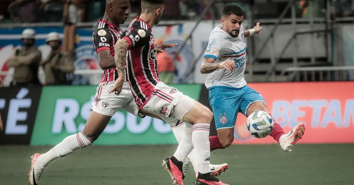 Bahia perde para o São Paulo com gol no fim e segue na zona de rebaixamento do Brasileirão