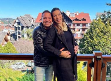 Com 7 meses de gravidez, Jessica Smetak aproveita descanso com o marido em Gramado