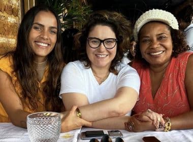 Ju Moraes, Margareth Menezes e Maria Rita almoçam juntas no Vini Figueira Mar