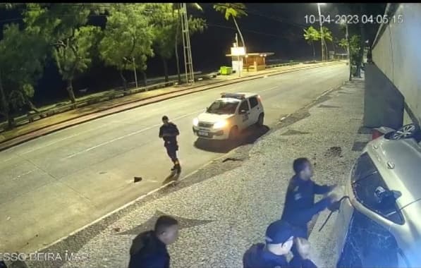 Vídeo mostra o momento em que MC Biel Xcamoso bate com o carro na fachada do prédio