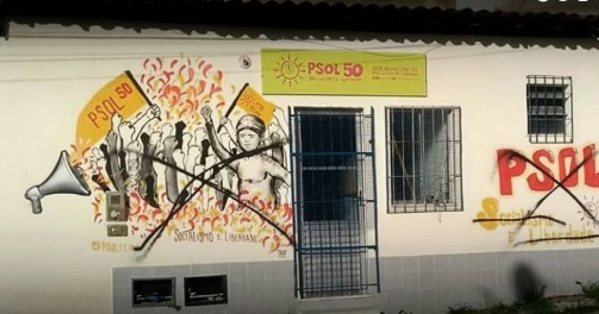 Feira: Sede do Psol é alvo de vandalismo; sigla considera 'intolerância política'